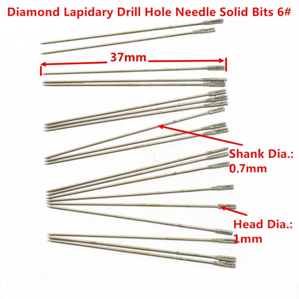 20Pcs 1 mm Diamond Lapidary Drill Bits Solid Hole Saws Jewelry Gemstone Tools