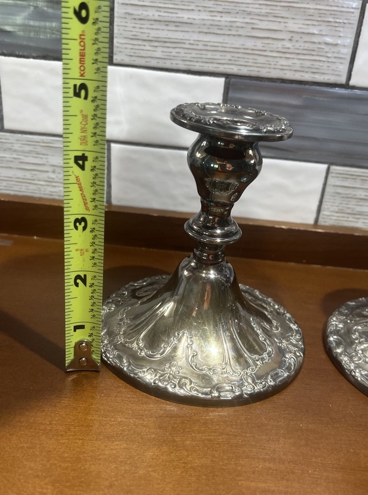 Gorham CHANTILLY Silver Plate Candlestick Holders YC3004 Pair