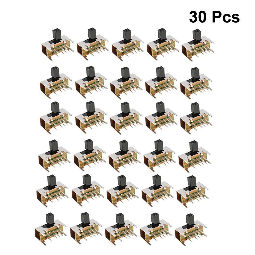 30pc 6mm Horizontal Slide Toggle Switch DP3T 2P3T 8 Terminals PCB Panel Latching