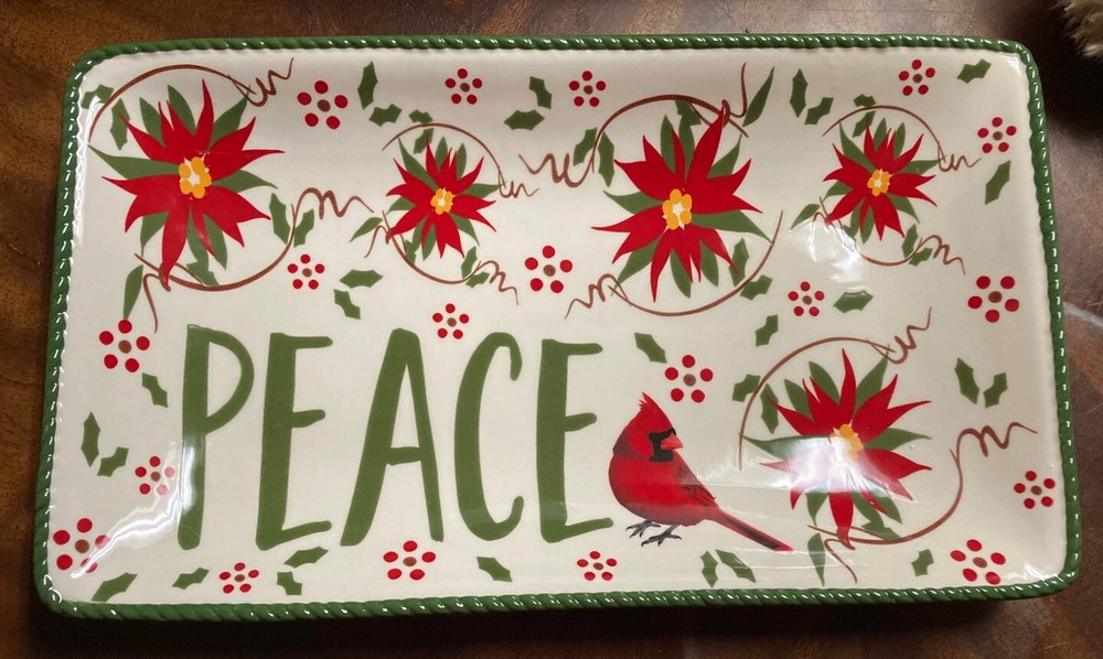 Temptations Red Cardinal Serving Peace Platter New In Box