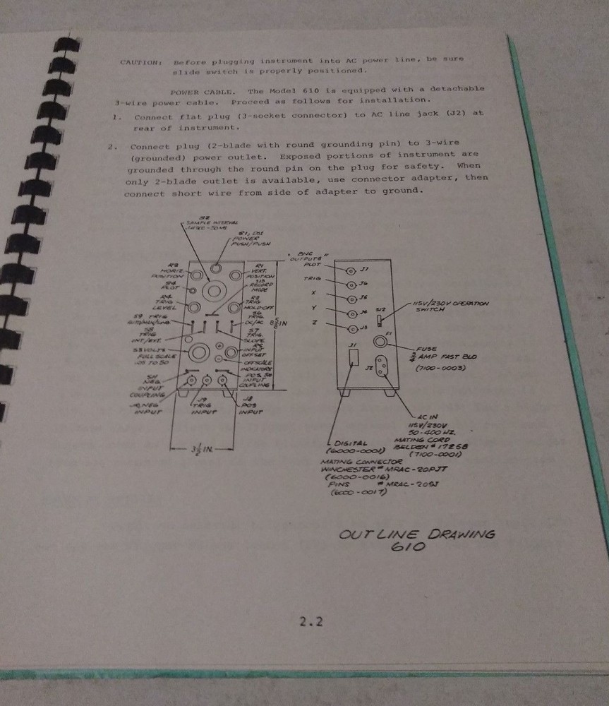 BIOMATION MODEL 610B TRANSIENT RECORDER OPERATING AND SERVICE MANUAL