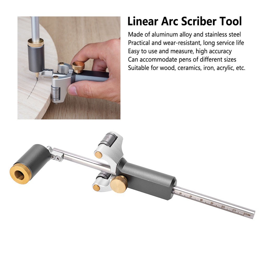 Linear Arc Scriber Tool DualPurpose Woodworking Draw Marking Tool Accessory New