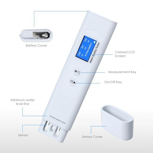 6-in-1 Digital Water Quality Tester, TDS, EC, Temp, COD/TOC, for Drinking & Well