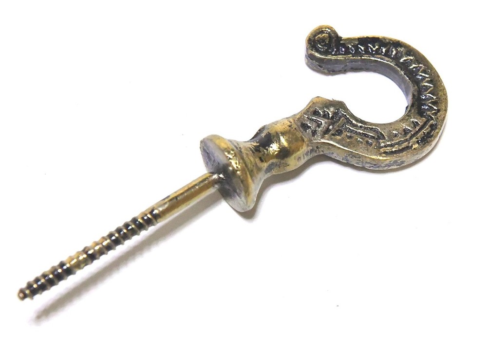 EASTLAKE STYLE BRASS FINISH CEILING HOOK FOR LIGHT