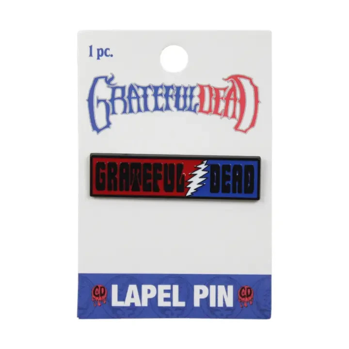 🎸 Grateful Dead Lightning Bolt Rectangle Logo Enamel Pin
