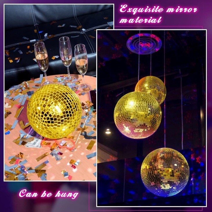 12 Pack Large Gold Disco Mirror Ball