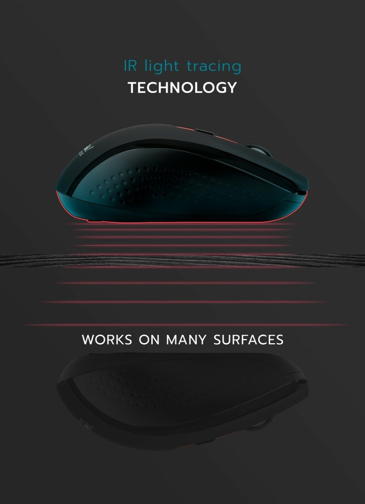 Shhhmouse i440 - Silent Portable Wireless Mouse with USB Receiver