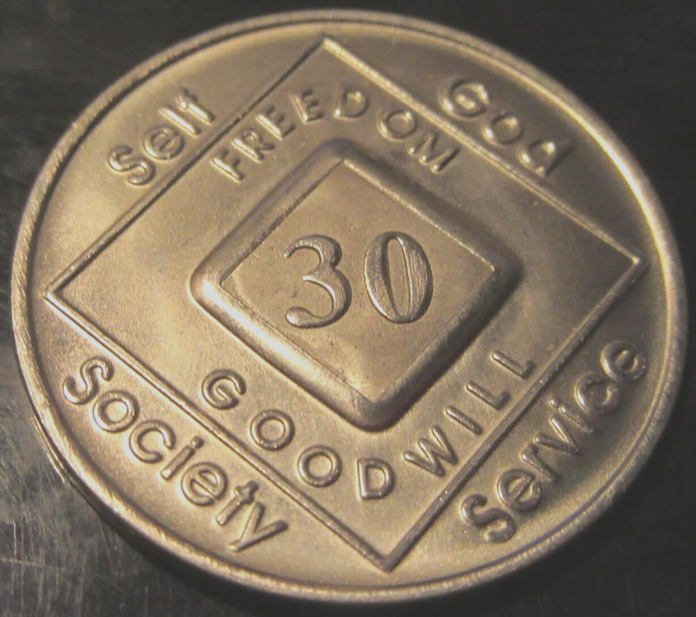 Narcotics Anonymous Medallion 30 Year Bronze NA Chip Token Clean