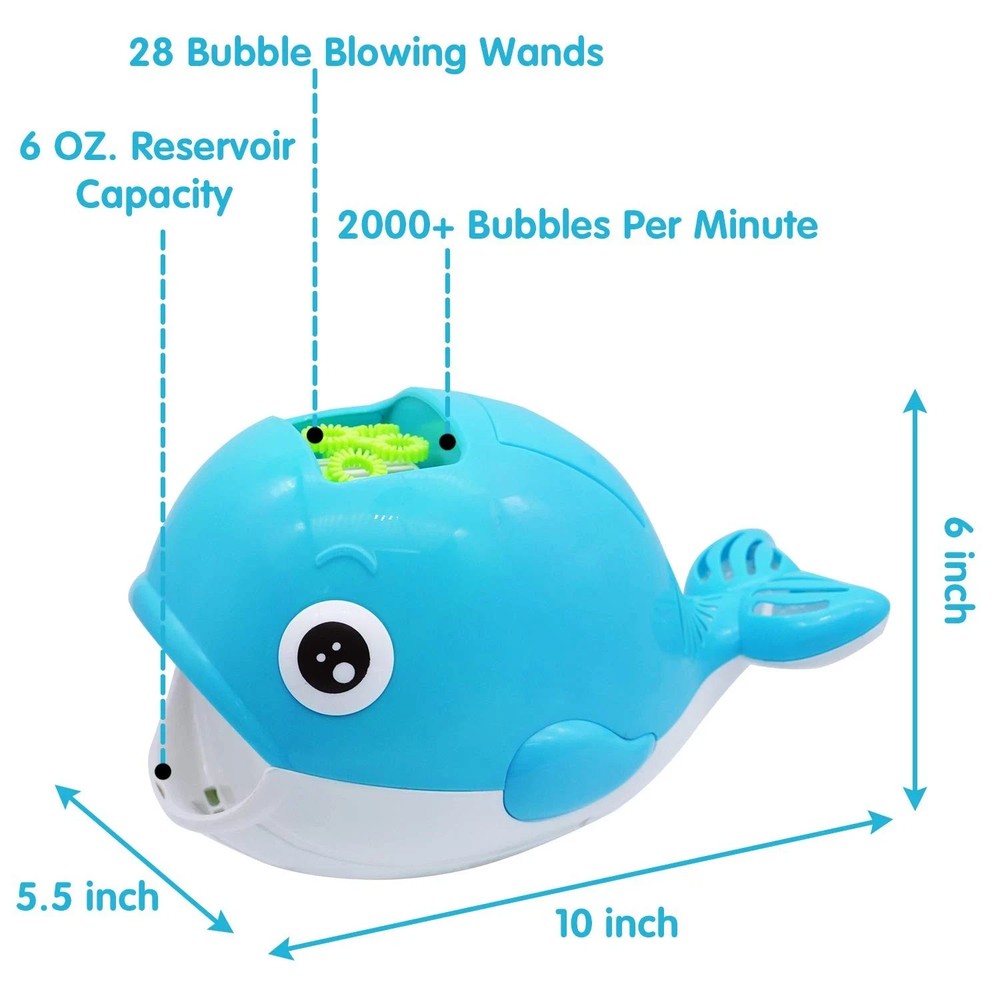 JOYIN Blue Whale Automatic Bubble Blower Machine Maker 3.5 oz Solution Included