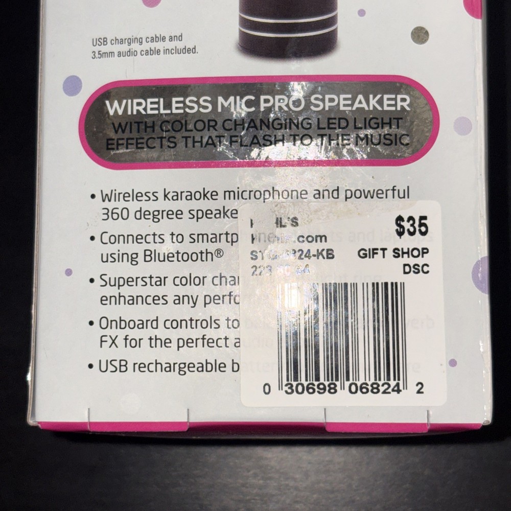 Disco Tech Wireless Karaoke Microphone iPhone/Android Audio Effects Bluetooth