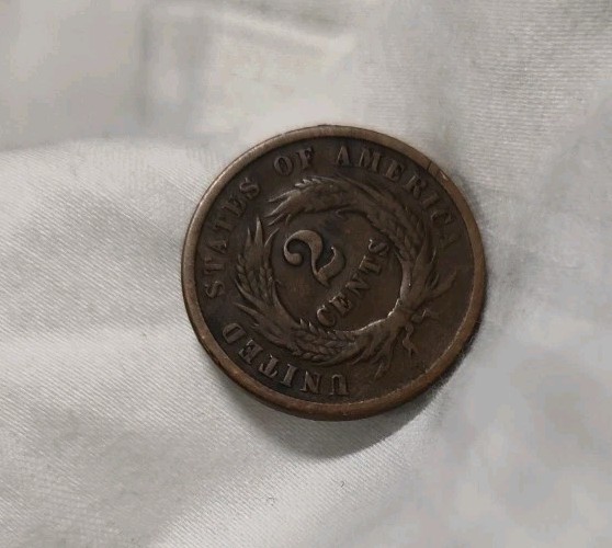 1865 Two Cent Piece G/Vg Coin