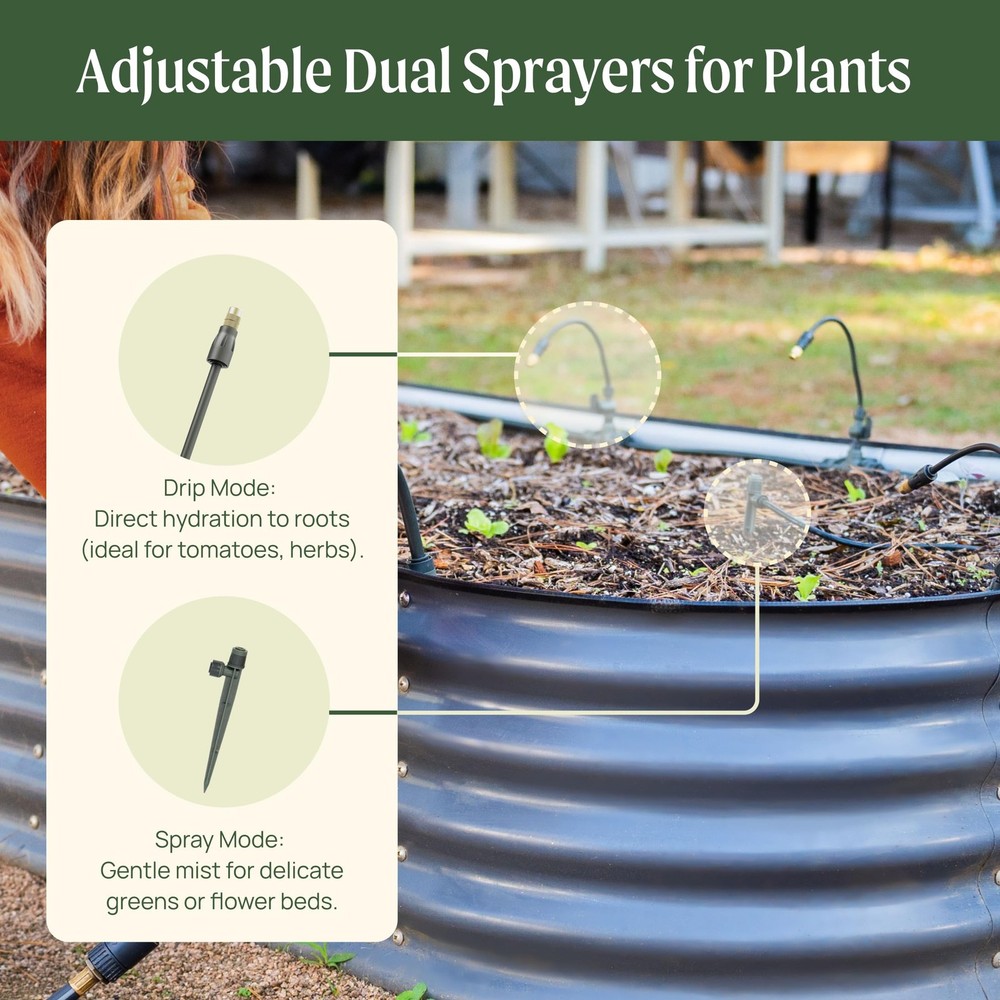 Vego Garden Drip Irrigation System Kit for Raised Beds - Efficient Watering