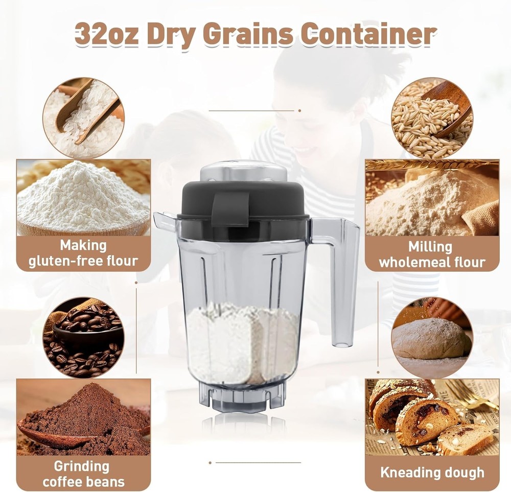 32 oz Dry Grains Container Compatible with vitamix,32 oz Dry Blade Container ...