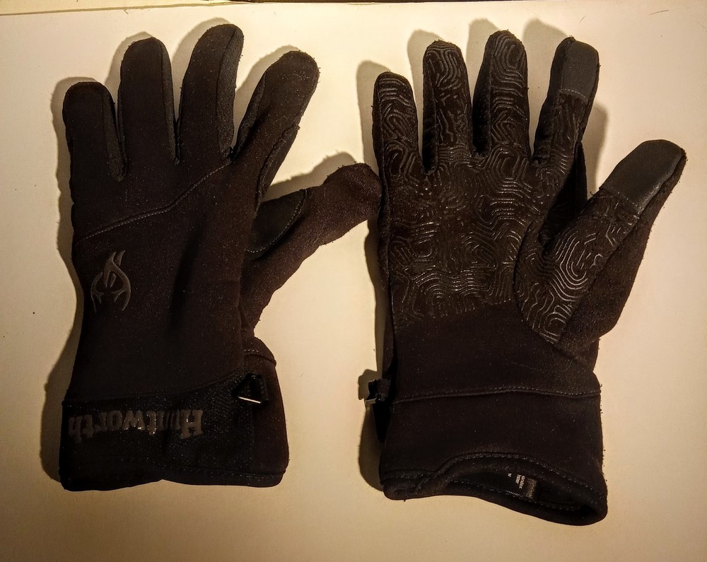 Men's Black Huntworth Gloves-Size M/L-Non-Slip Palms-Lined-pre-owned