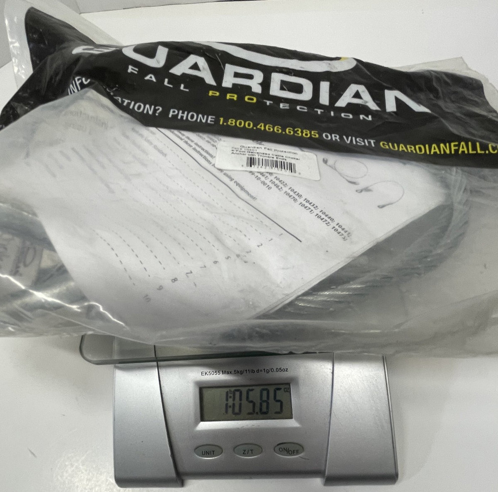 Guardian Fall Protection 10401 4 Ft. Galvanized Cable Choker Anchor with Thimble