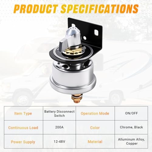 Battery Shut Off Switch 12v Heavy Duty Battery Cut Off Switch with Side 200A