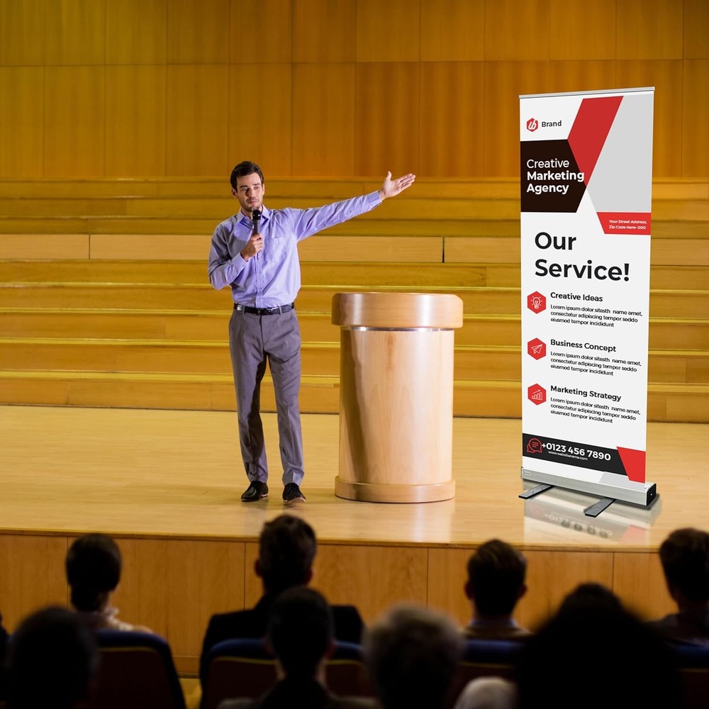 33x81" Custom Retractable Banner Stand Signs Pull up Roll up Personalized