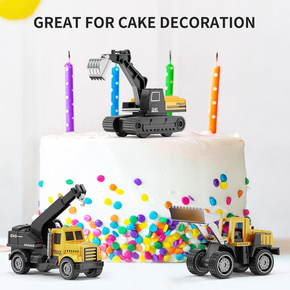 Alloy Mini Construction Vehicles Set – Durable, Educational, Pull-Back Fun fo...