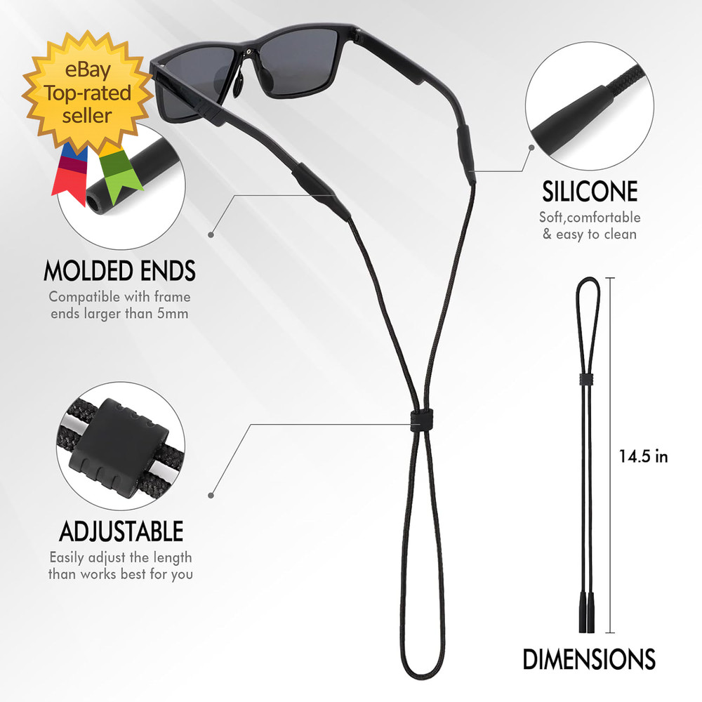 Glasses Strap 3 Pcs Adjustable Eyewear String Lanyard Retainer Eyeglasses Holde