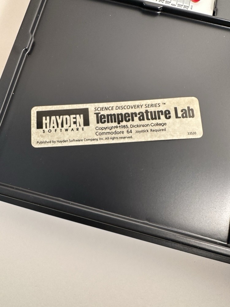 Vintage Temperature Lab Software Commodore 64 Hayden Software 1985 Science Disc