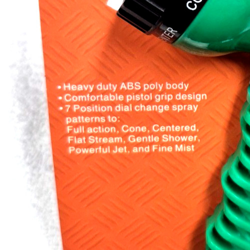 7 PATTERN HOSE NOZZLE HEAVY DUTY ABS POLY BODY
