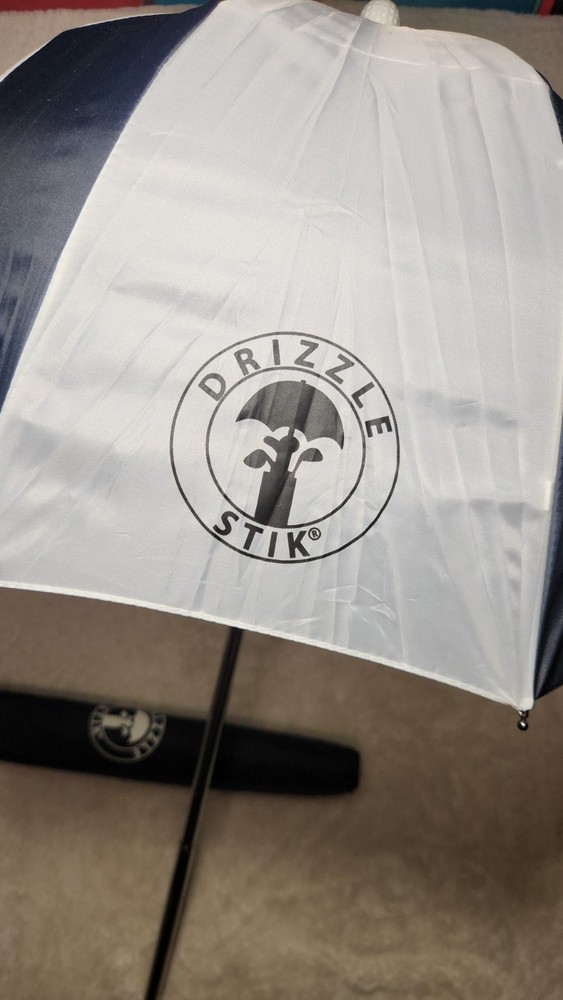 Drizzle Stik Golf Bag Umbrella - Navy Blue & White