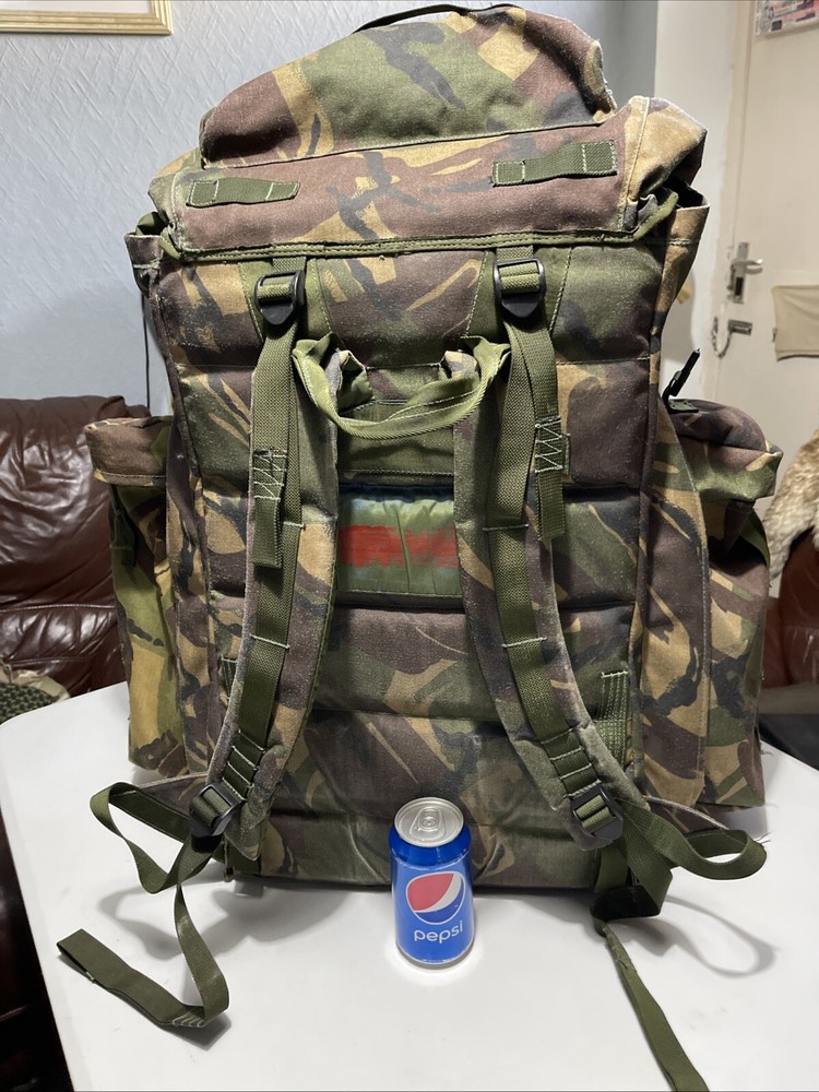 British Army Issue Rucksack + Frame Long Convoluted Back DPM + Side Pouches