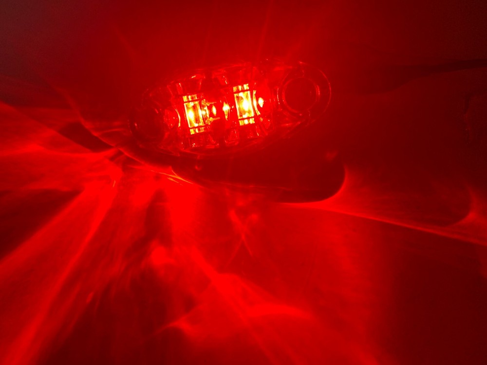 Red Clear LED Oval Dragon's Eye 2 Diode Red Marker Clearance Trailer Light