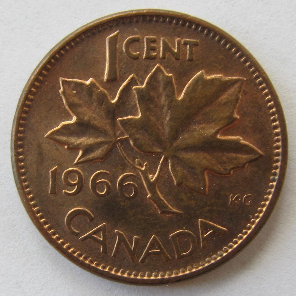 1966 Elizabeth II Canada Cent KM# 59.1