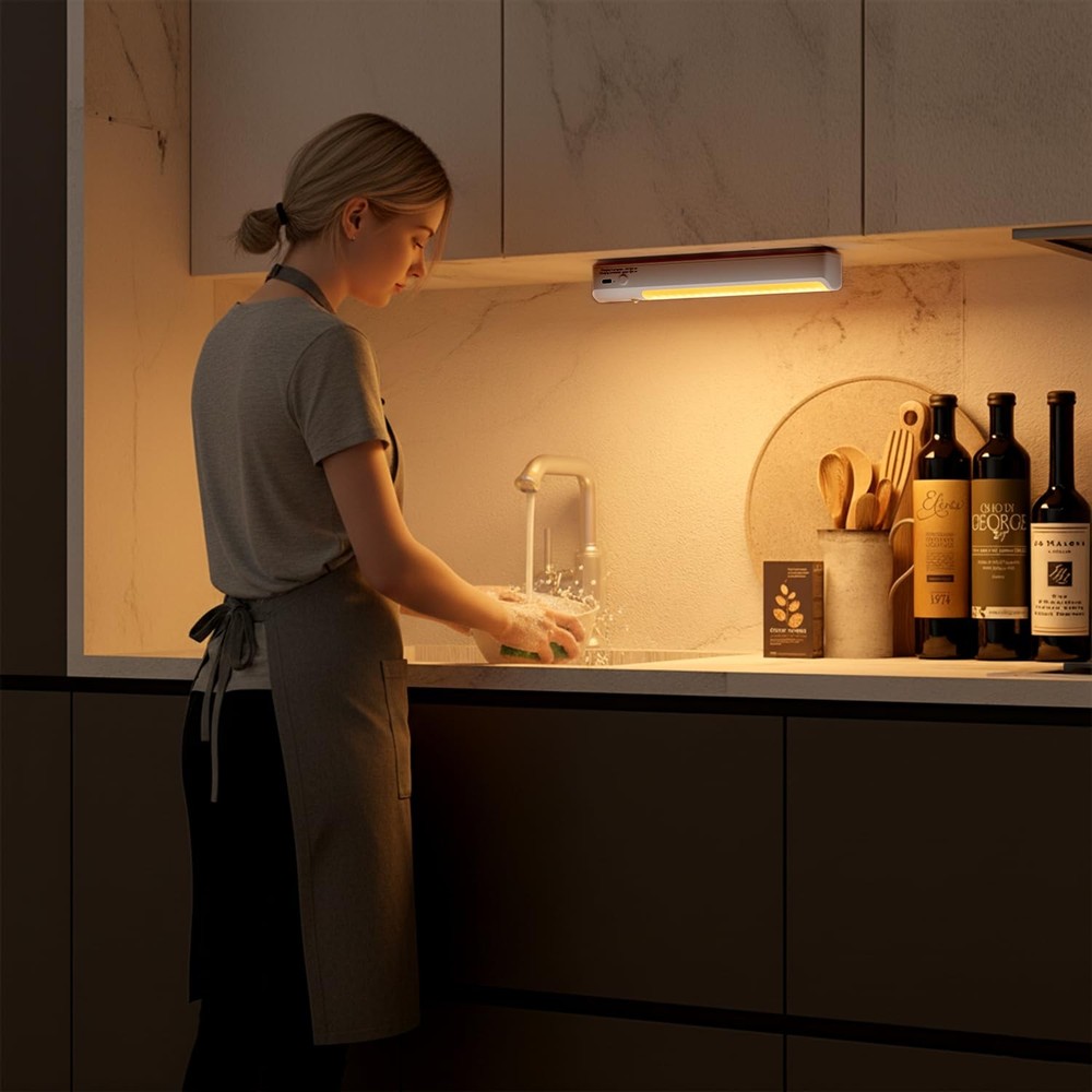 Under Cabinet Lighting Wireless Rechargeable Motion Light, 2 Pack Warm Light,...