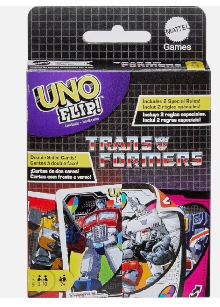 Mattel UNO Flip Flip! Transformers Card Game deck
