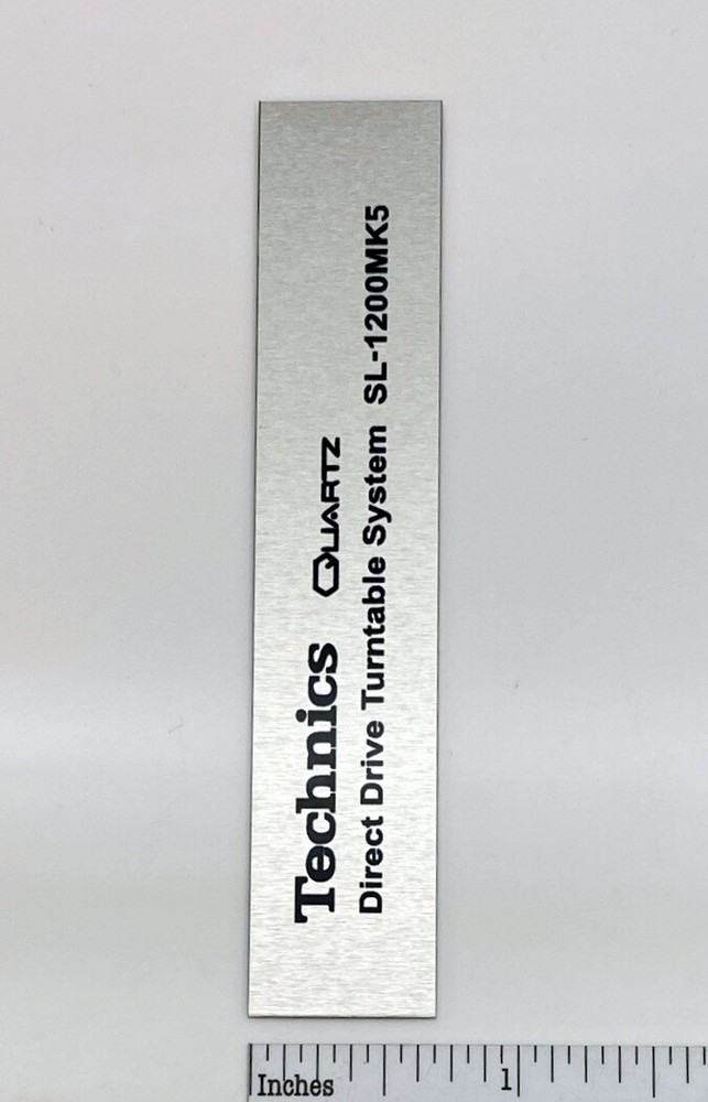 Technics SL-1200MK5 Turntable Replacement Badge Custom Made Silver Aluminum