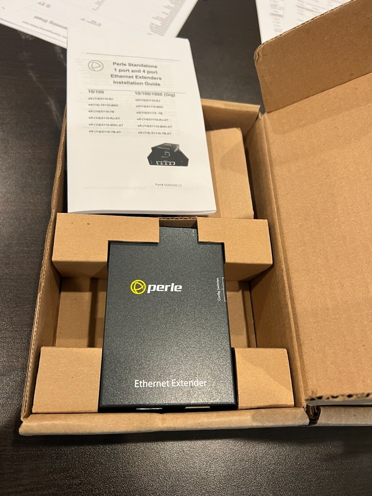 Perle ex-1s1110-rj Ethernet Extender Kit New!