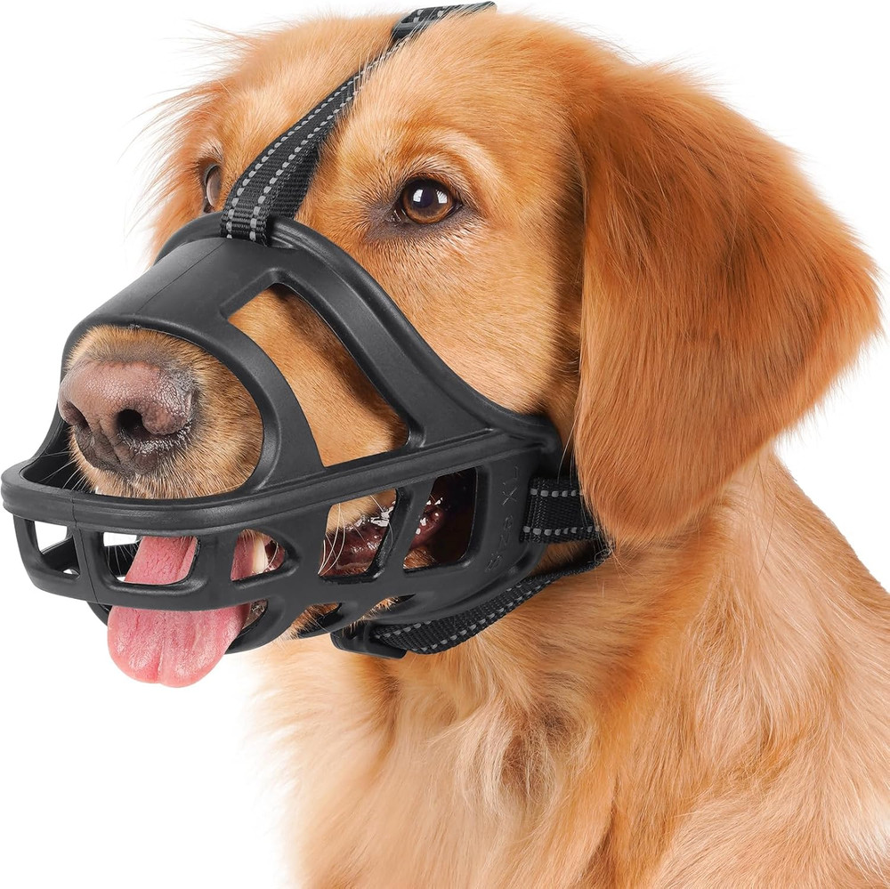 Dog Basket Muzzle for Medium & Large Dogs, Humane Cage Muzzle Prevent Biting Sca