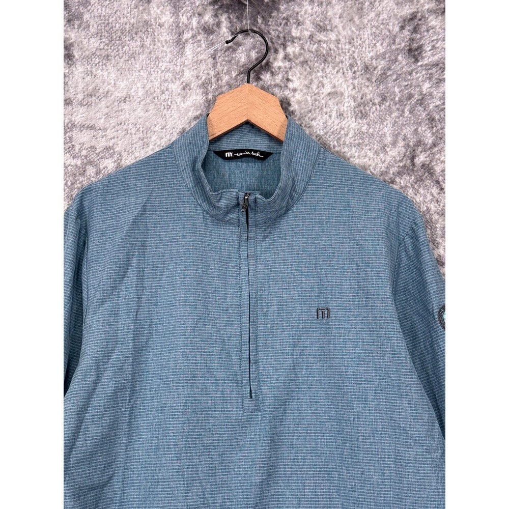 Travis Mathew Jacket Medium Mens Blue 1/2 Zip Pullover Performance Golf