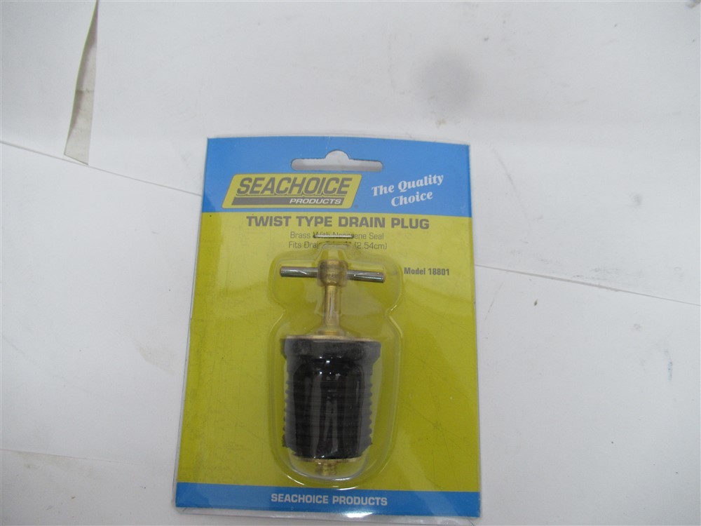 Seachoice 18801 , 1" Brass Twist Type Drain Plug W/Neoprene Seal