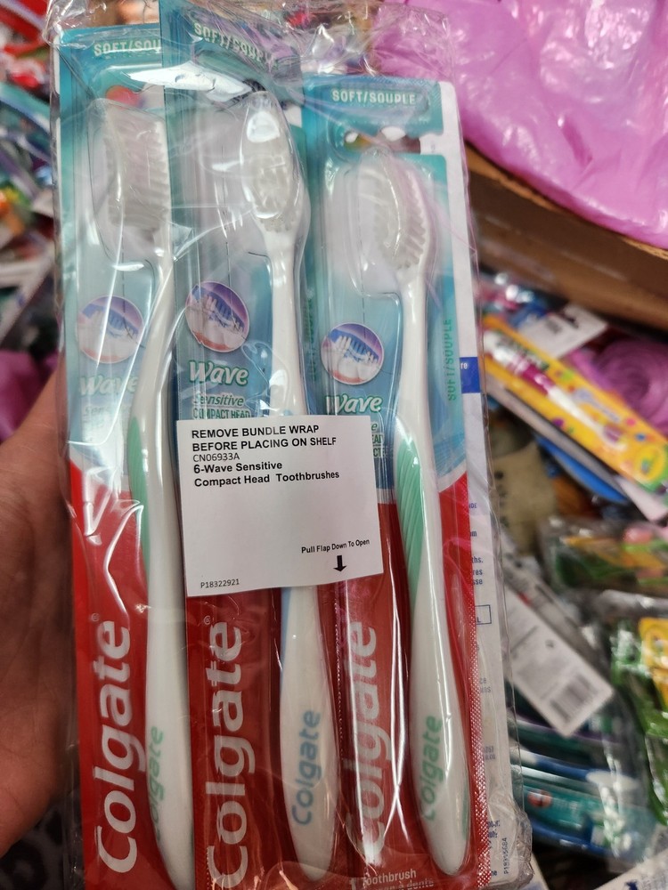6 Pack Colgate Wave Soft SENSITIVE Compact Head Toothbrushes