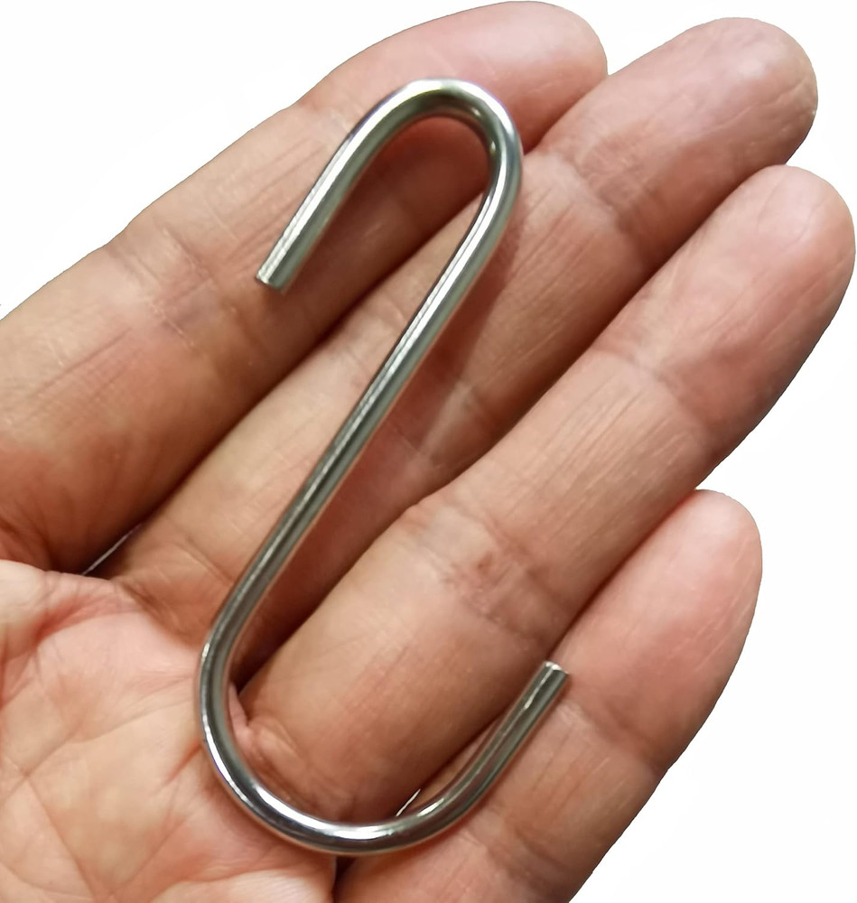 Pack of 10 Heavy Duty S-Shape Hooks, Stainless Steel, 2.4" Pan Pot Holder Rack H