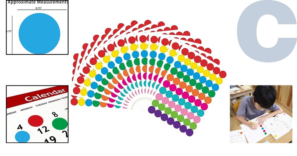 1050 PCS Color Coding Circle Dot Stickers - 10 Bright Colors for Easy Labeling