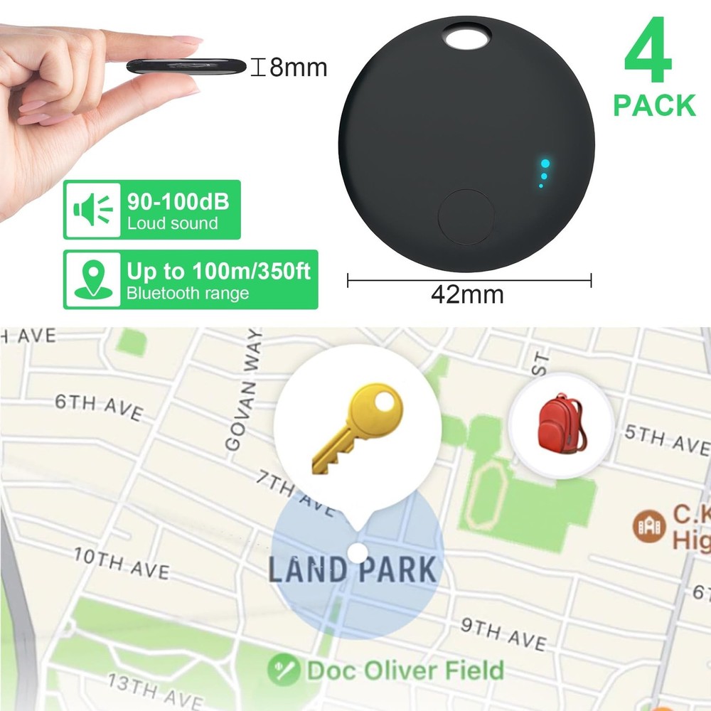 Tracker Tag 4 Packs Bluetooth Tracker, Smart Tag Locator Tracking Device, Key...