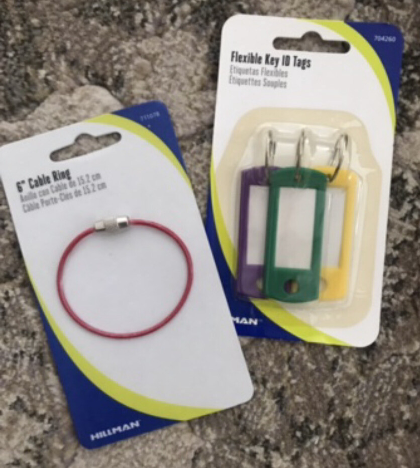 Flex Key Tags & 6” Cable Ring New in Package