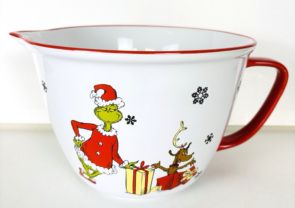 Grinch and Max Christmas Ceramic Large Mixing Bowl Super Nice No Issues