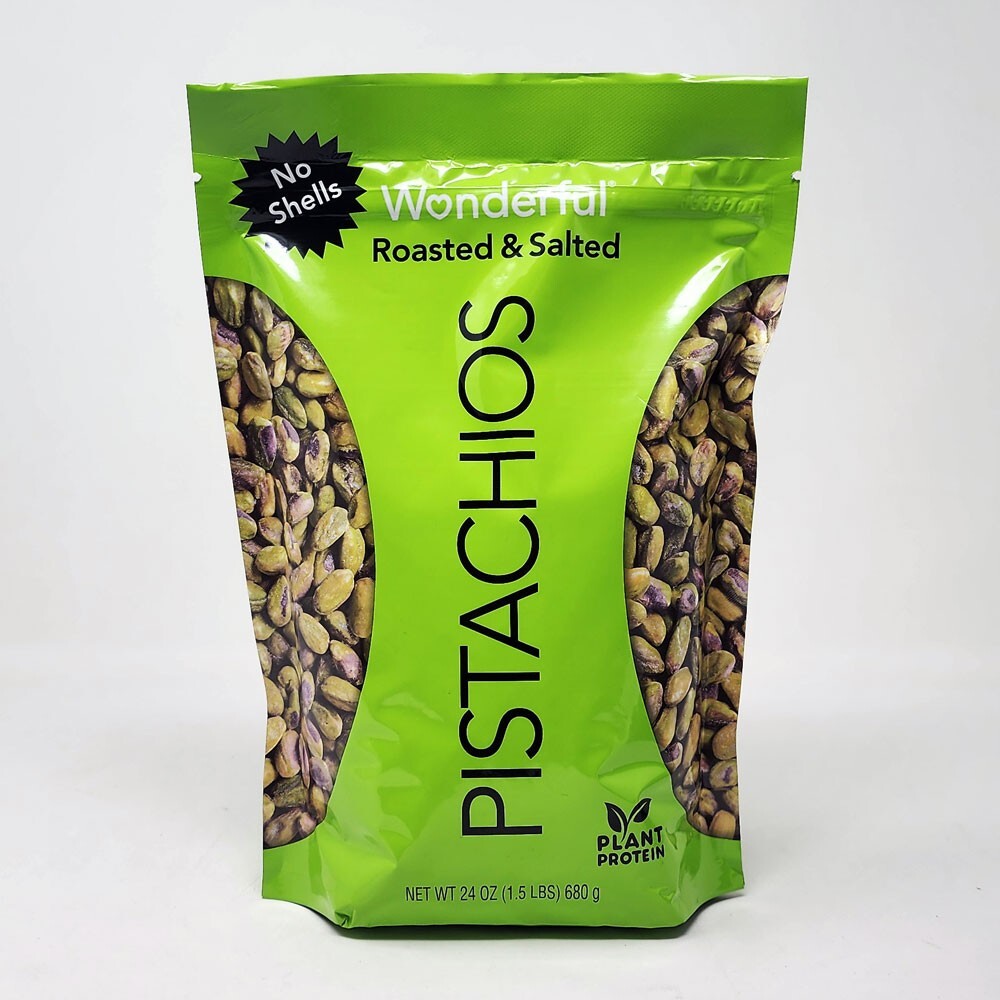 Wonderful Pistachios No Shells, Roasted & Salted Nuts, 24 oz
