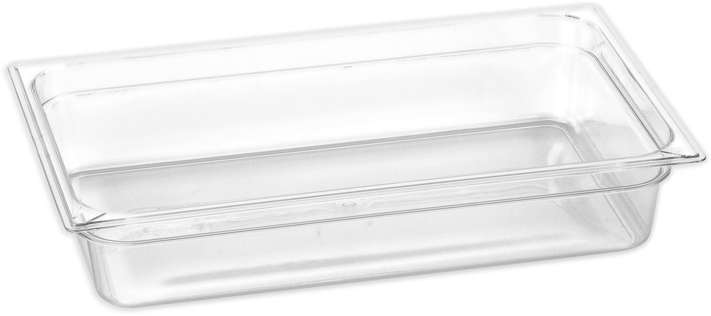 Clear Plastic Food Pan Full Size Spoonable Bottom Stacking NSF Listed Durable