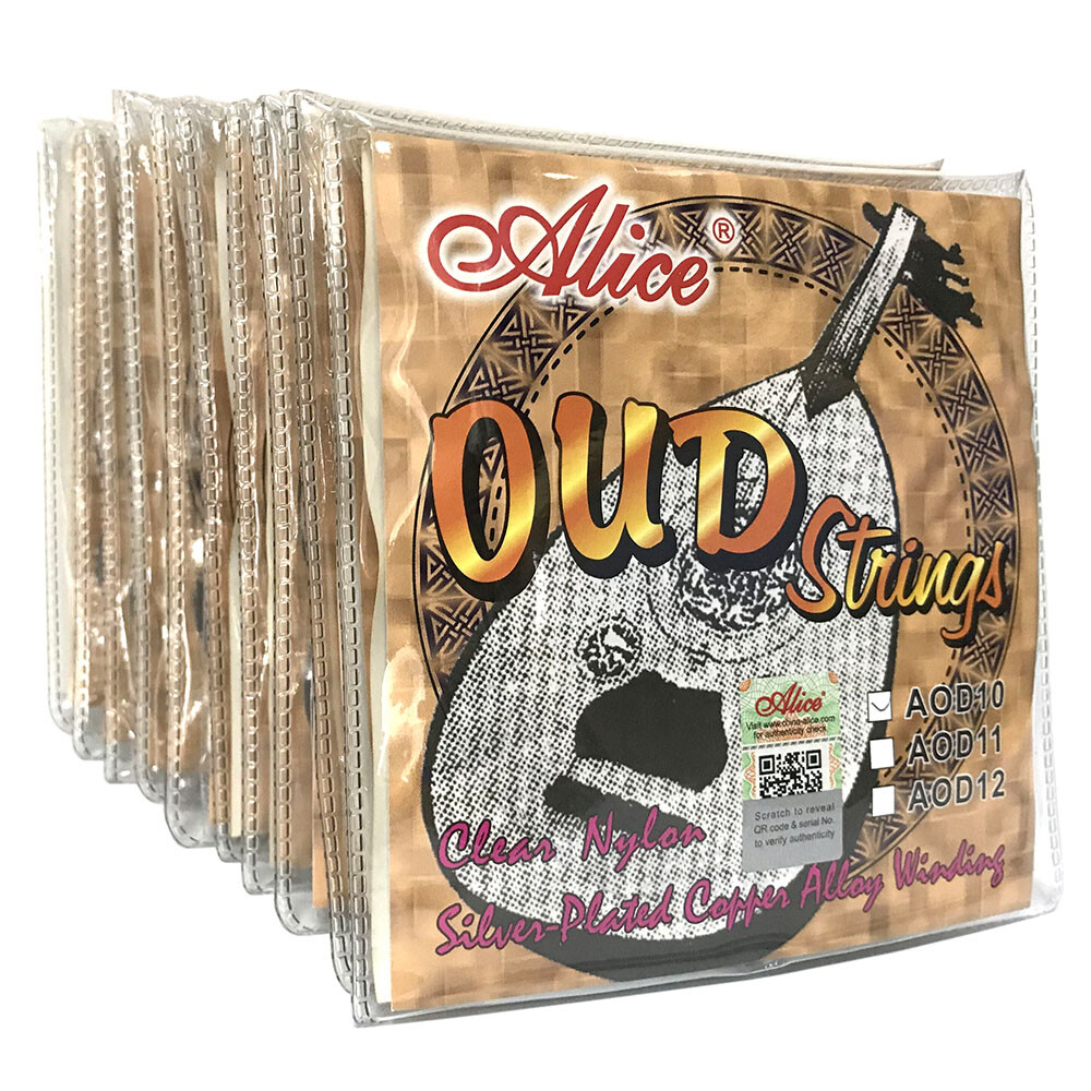 10 Sets AOD10 Strings for 10-string OUD Clear Nylon Silver Plated Copper Alloy