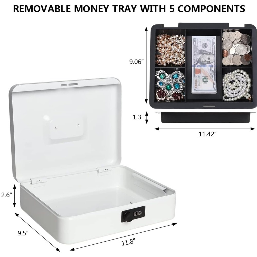 Fireproof Document Bag with Lock Box - Secure Cash, Contracts & Passports Combo