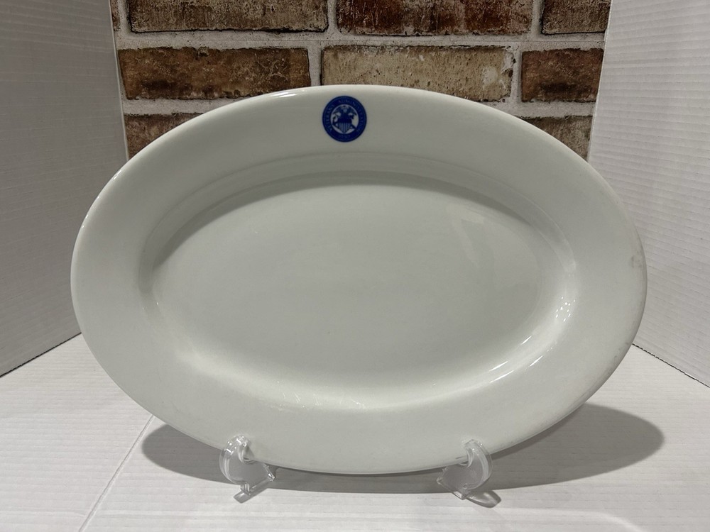 Shenango China Oval Platter White Glossy 13" Large Veterans Administration