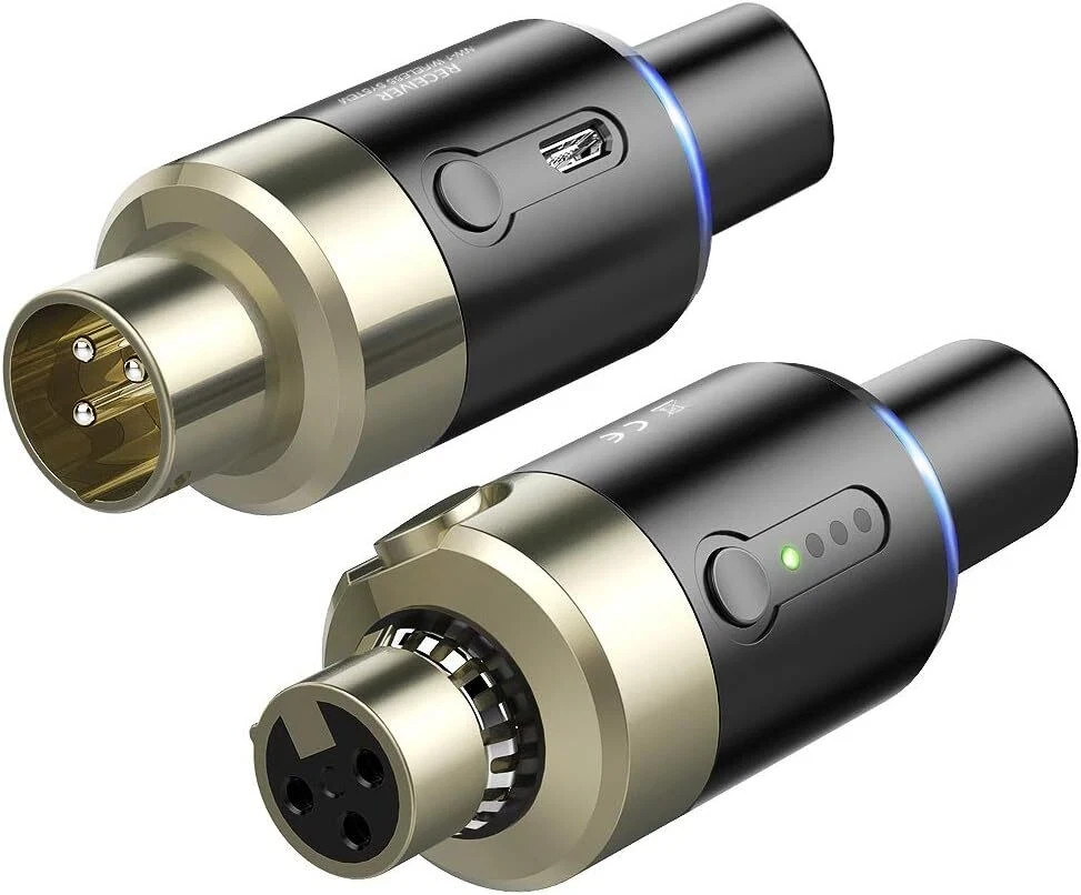 LEKATO 5.8 Ghz Wireless Microphone Transmitter Receiver Plug-on XLR Microphone