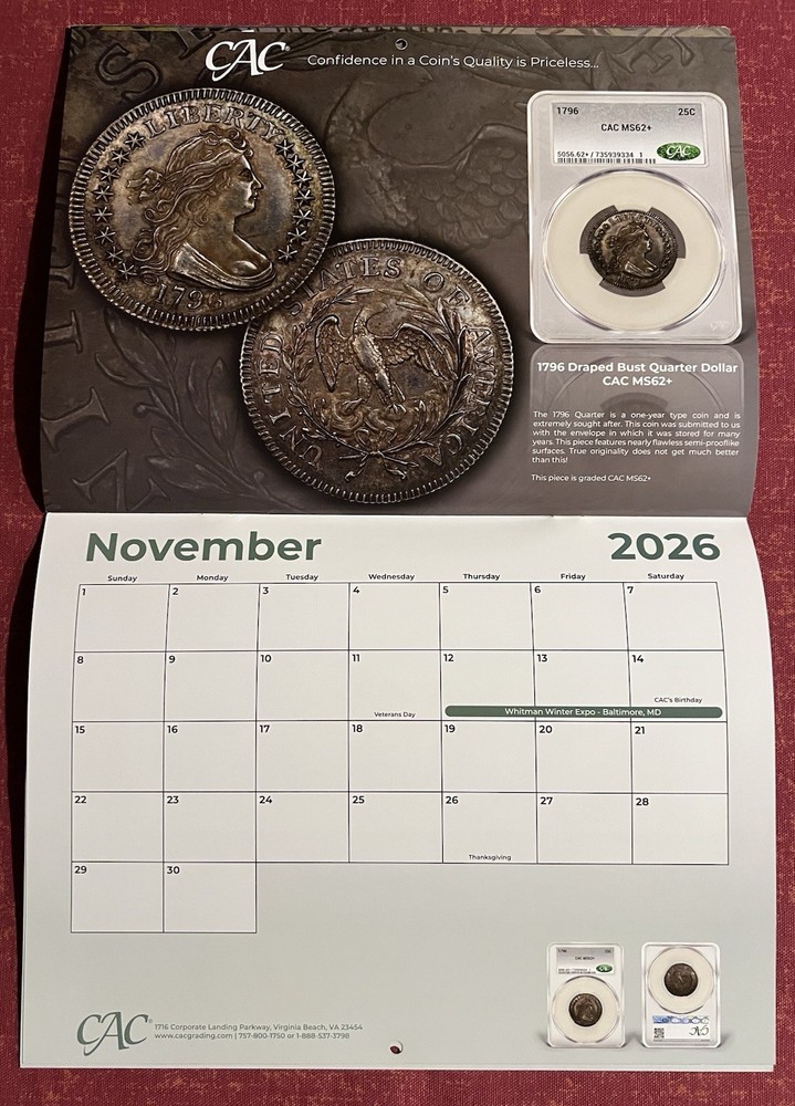 2026 CAC COIN CALENDAR