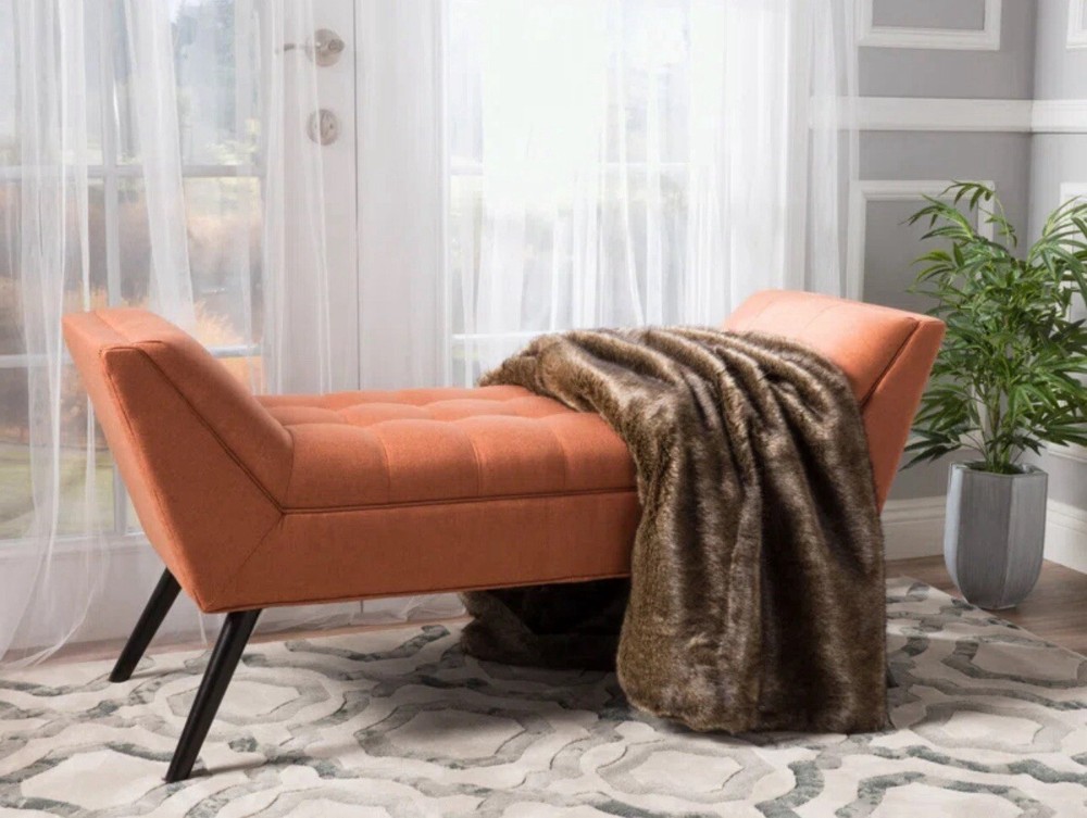Orange Bench With Arms